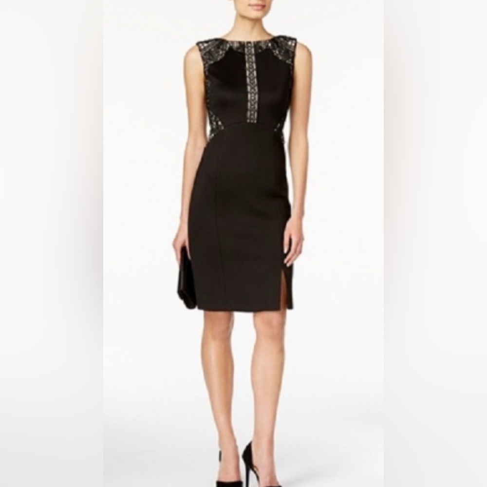 Ivanka Trump Women's Business Casual Dress Sz 10 Black Mesh Lace